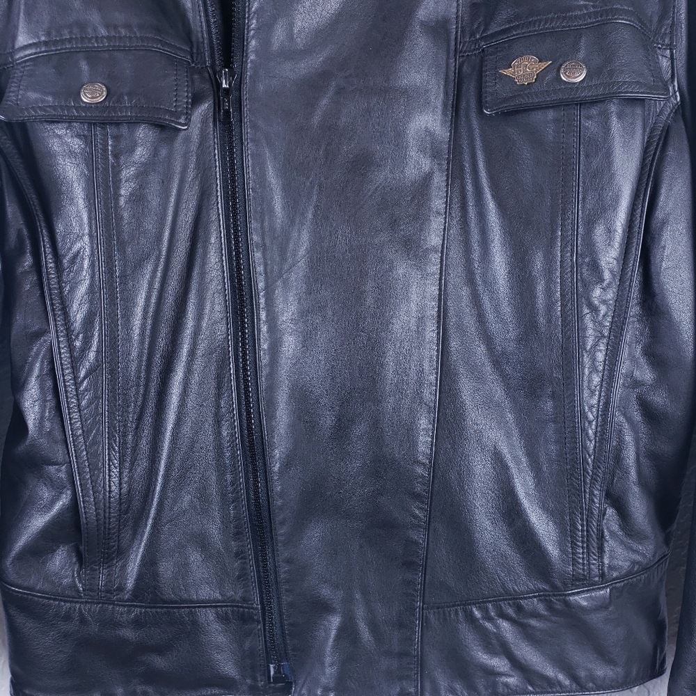 HARLEY-DAVIDSON Women's Motorcycle Leather - Black Jacket - Size Small - Picture 4 of 16